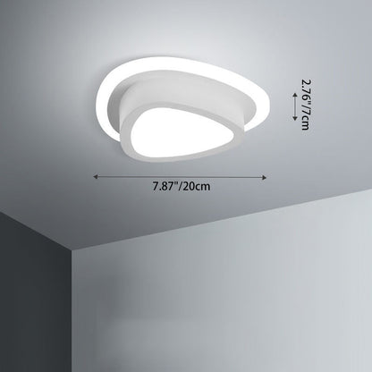 Modern Minimalist Triangular Square Aluminum Acrylic Iron LED Flush Mount Ceiling Light For Bedroom