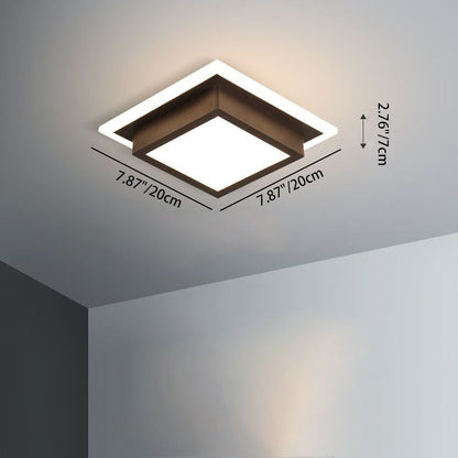 Modern Minimalist Triangular Square Aluminum Acrylic Iron LED Flush Mount Ceiling Light For Bedroom