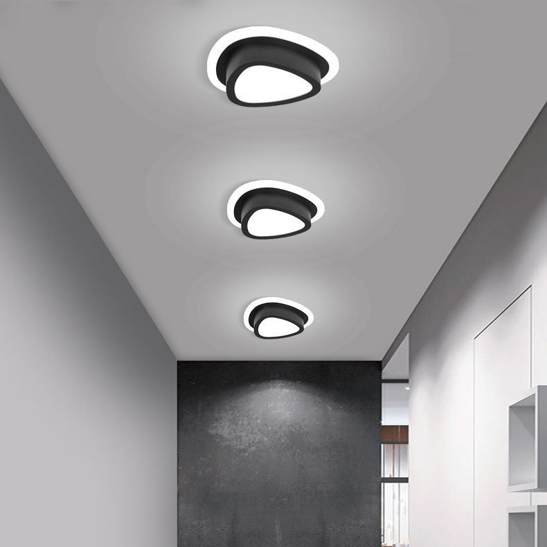 Modern Minimalist Triangular Square Aluminum Acrylic Iron LED Flush Mount Ceiling Light For Bedroom