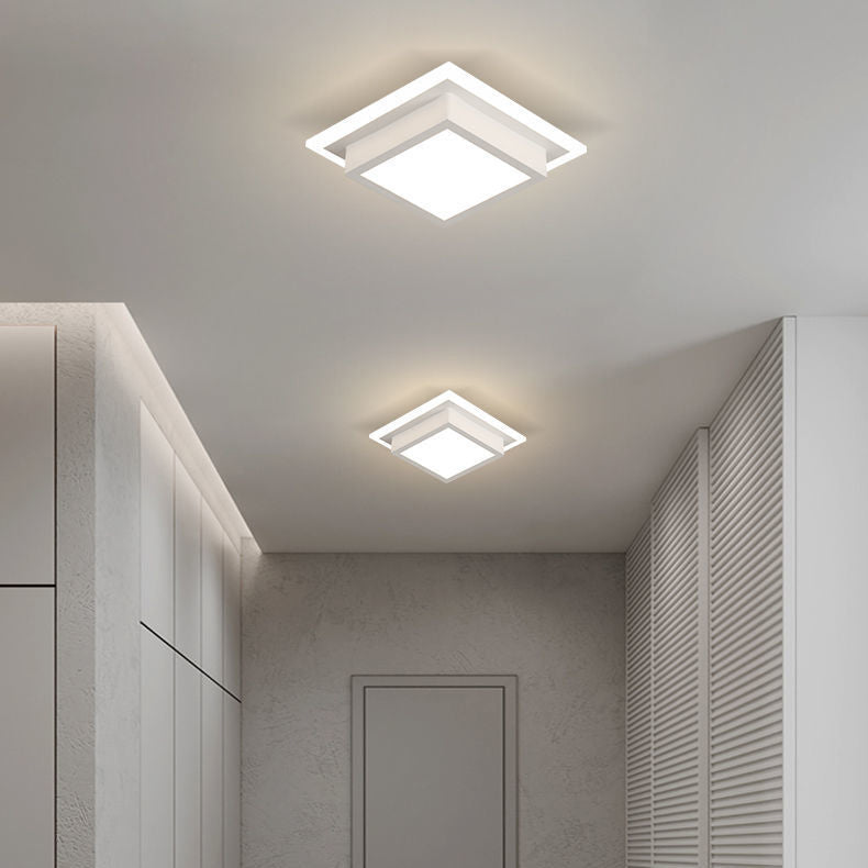 Modern Minimalist Triangular Square Aluminum Acrylic Iron LED Flush Mount Ceiling Light For Bedroom