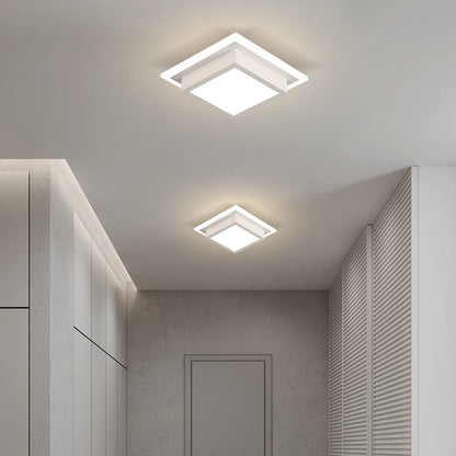 Modern Minimalist Triangular Square Aluminum Acrylic Iron LED Flush Mount Ceiling Light For Bedroom