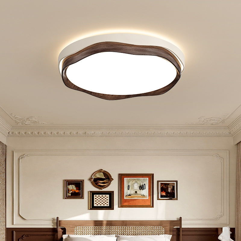 Traditional Vintage Rectangular Round Square Iron Acrylic LED Flush Mount Ceiling Light For Bedroom