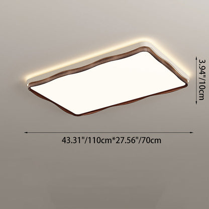 Traditional Vintage Rectangular Round Square Iron Acrylic LED Flush Mount Ceiling Light For Bedroom