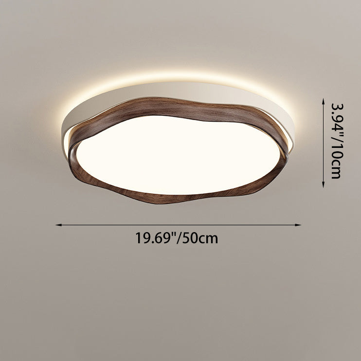 Traditional Vintage Rectangular Round Square Iron Acrylic LED Flush Mount Ceiling Light For Bedroom