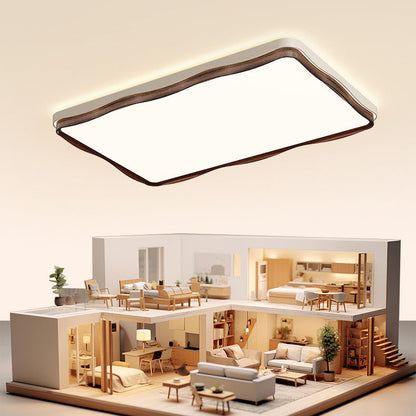 Traditional Vintage Rectangular Round Square Iron Acrylic LED Flush Mount Ceiling Light For Bedroom