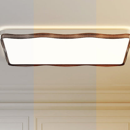 Traditional Vintage Rectangular Round Square Iron Acrylic LED Flush Mount Ceiling Light For Bedroom