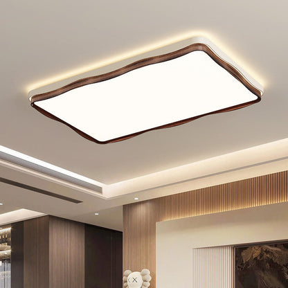 Traditional Vintage Rectangular Round Square Iron Acrylic LED Flush Mount Ceiling Light For Bedroom