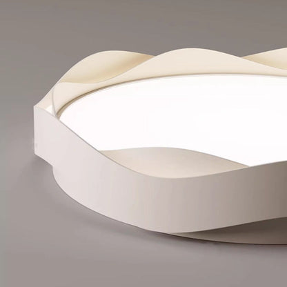 Modern Minimalist Round Lace Iron Acrylic LED Flush Mount Ceiling Light For Bedroom
