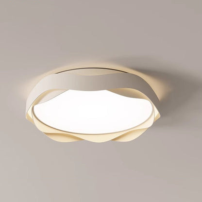 Modern Minimalist Round Lace Iron Acrylic LED Flush Mount Ceiling Light For Bedroom