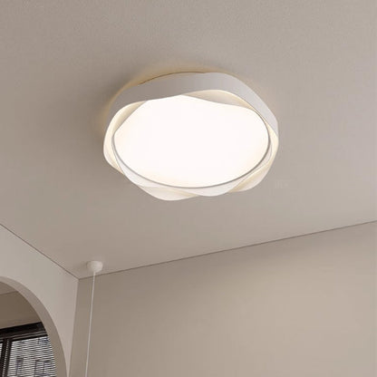 Modern Minimalist Round Lace Iron Acrylic LED Flush Mount Ceiling Light For Bedroom