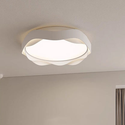 Modern Minimalist Round Lace Iron Acrylic LED Flush Mount Ceiling Light For Bedroom