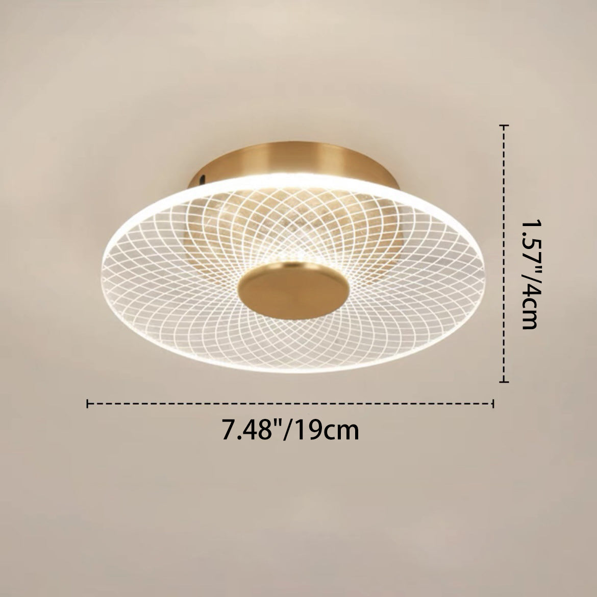 Modern Minimalist Round Lace Aluminum Acrylic LED Flush Mount Ceiling Light For Bedroom