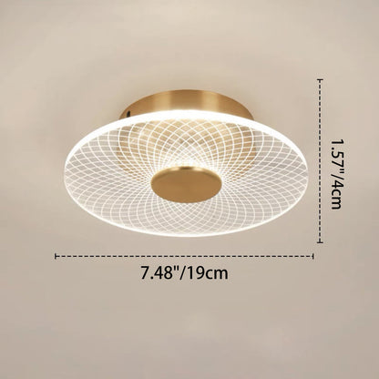 Modern Minimalist Round Lace Aluminum Acrylic LED Flush Mount Ceiling Light For Bedroom