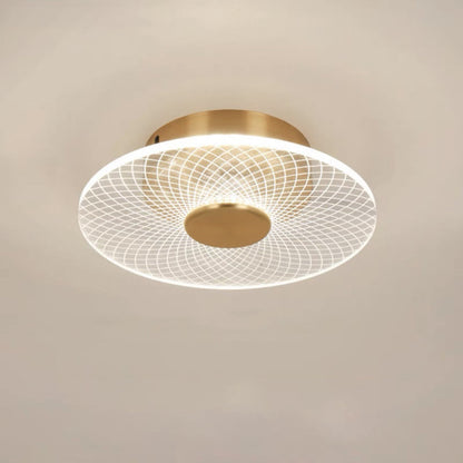 Modern Minimalist Round Lace Aluminum Acrylic LED Flush Mount Ceiling Light For Bedroom