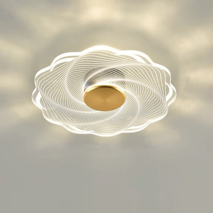 Modern Minimalist Round Lace Aluminum Acrylic LED Flush Mount Ceiling Light For Bedroom