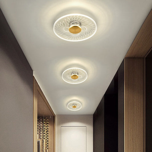 Modern Minimalist Round Lace Aluminum Acrylic LED Flush Mount Ceiling Light For Bedroom