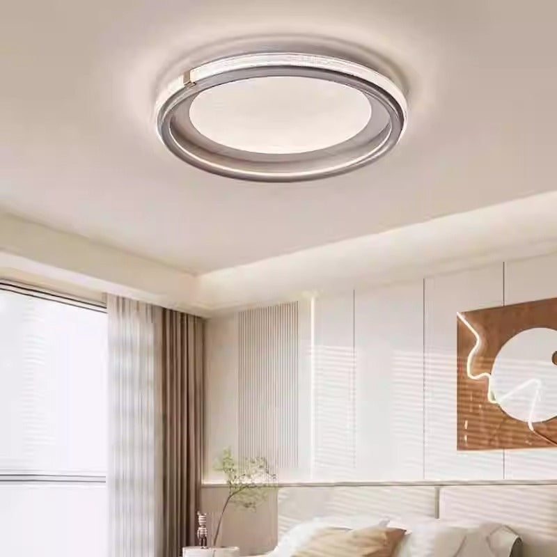 Modern Simplicity Round Circular Ring Aluminum Acrylic LED Flush Mount Ceiling Light For Bedroom