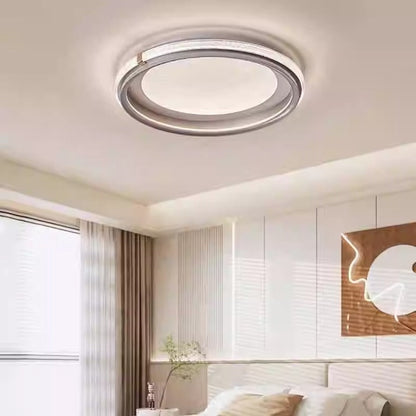 Modern Simplicity Round Circular Ring Aluminum Acrylic LED Flush Mount Ceiling Light For Bedroom