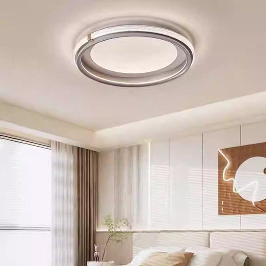 Modern Simplicity Round Circular Ring Aluminum Acrylic LED Flush Mount Ceiling Light For Bedroom