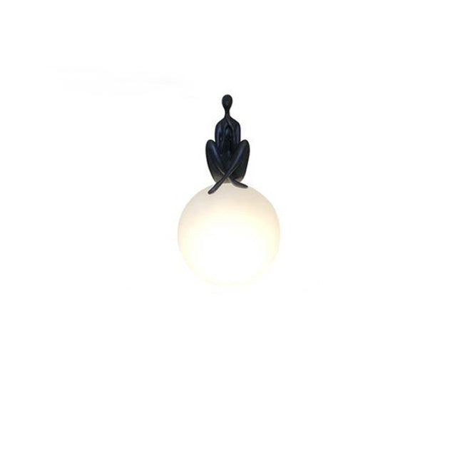 Modern Art Deco Person Embracing Sitting Ball Resin PE 1-Light Table Lamp For Bedroom