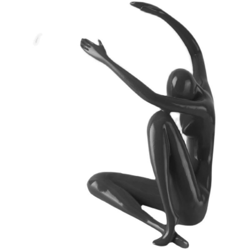 Modern Art Deco Person Embracing Sitting Ball Resin PE 1-Light Table Lamp For Bedroom