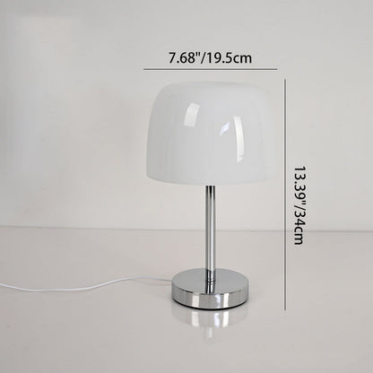 Modern Minimalist Mushroom Cylinder Glass Iron LED Table Lamp For Bedroom