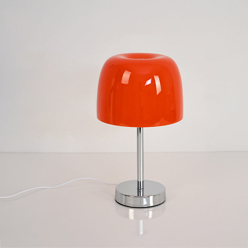 Modern Minimalist Mushroom Cylinder Glass Iron LED Table Lamp For Bedroom