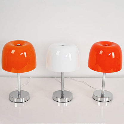 Modern Minimalist Mushroom Cylinder Glass Iron LED Table Lamp For Bedroom
