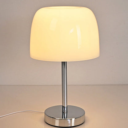 Modern Minimalist Mushroom Cylinder Glass Iron LED Table Lamp For Bedroom