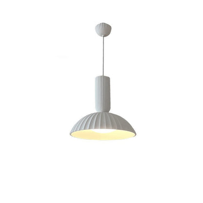 Modern Minimalist Shell Half Circle Resin Plaster LED Pendant Light For Dining Room
