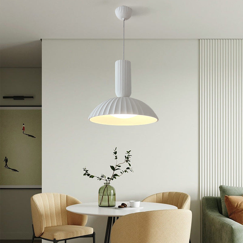 Modern Minimalist Shell Half Circle Resin Plaster LED Pendant Light For Dining Room