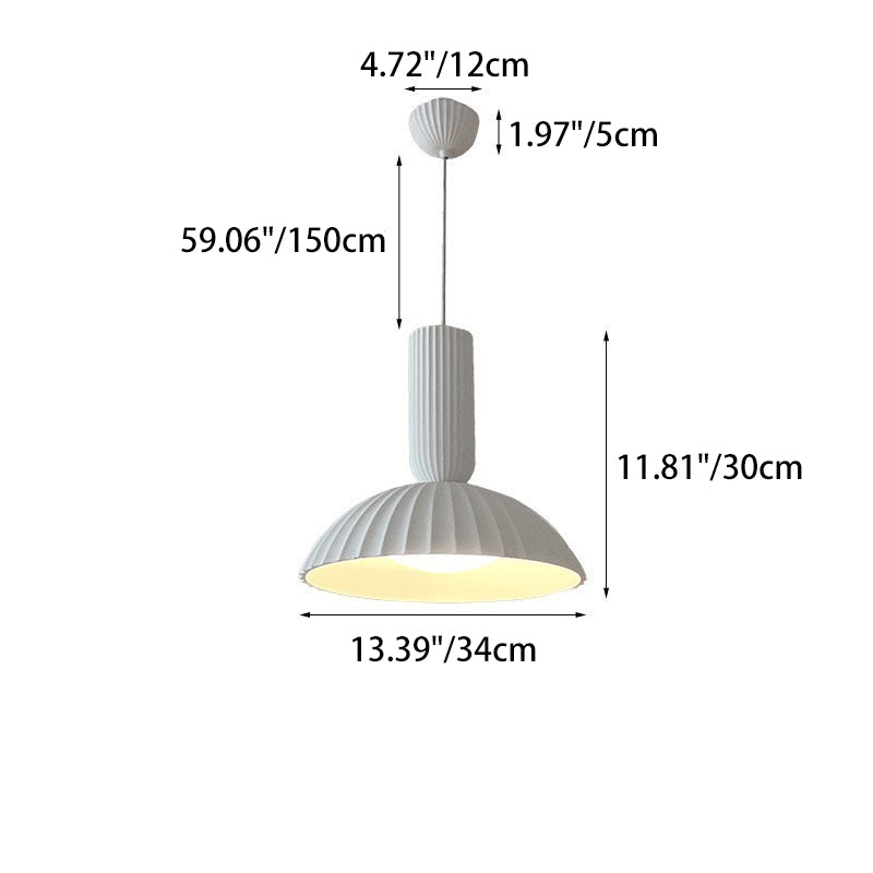 Modern Minimalist Shell Half Circle Resin Plaster LED Pendant Light For Dining Room