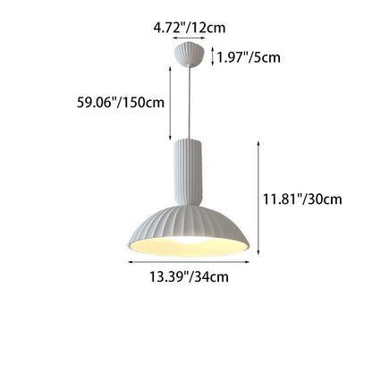 Modern Minimalist Shell Half Circle Resin Plaster LED Pendant Light For Dining Room