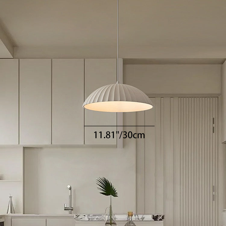 Modern Minimalist Shell Half Circle Resin Plaster LED Pendant Light For Dining Room