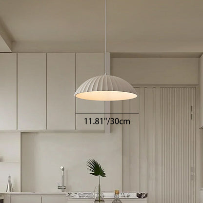 Modern Minimalist Shell Half Circle Resin Plaster LED Pendant Light For Dining Room