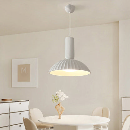 Modern Minimalist Shell Half Circle Resin Plaster LED Pendant Light For Dining Room
