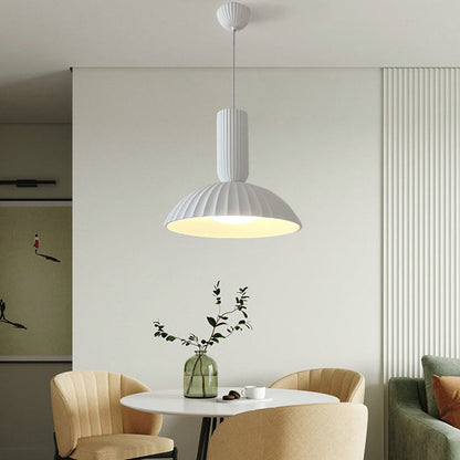 Modern Minimalist Shell Half Circle Resin Plaster LED Pendant Light For Dining Room
