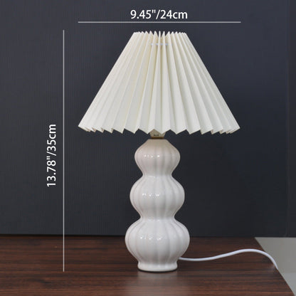 Modern Art Deco Conical Gourd Ceramic PP 1-Light Table Lamp For Bedroom