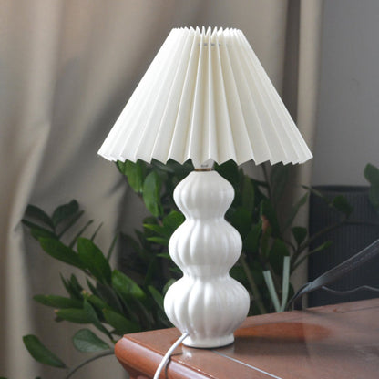 Modern Art Deco Conical Gourd Ceramic PP 1-Light Table Lamp For Bedroom