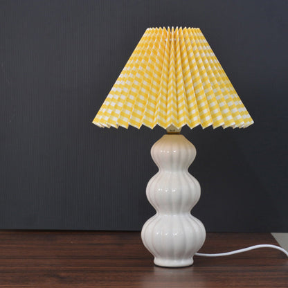Modern Art Deco Conical Gourd Ceramic PP 1-Light Table Lamp For Bedroom
