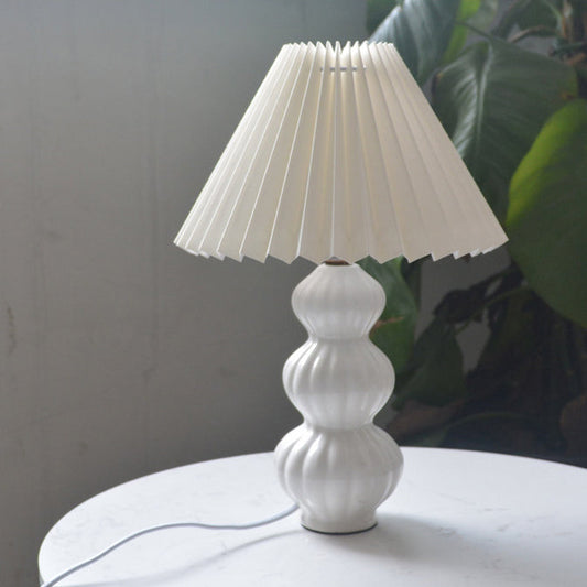 Modern Art Deco Conical Gourd Ceramic PP 1-Light Table Lamp For Bedroom