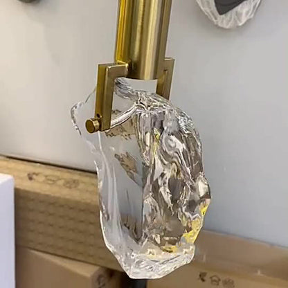 مصباح حائط أسطواني من النحاس الكريستالي بتصميم آرت ديكو الحديث، مزود بإضاءة واحدة، للممر 