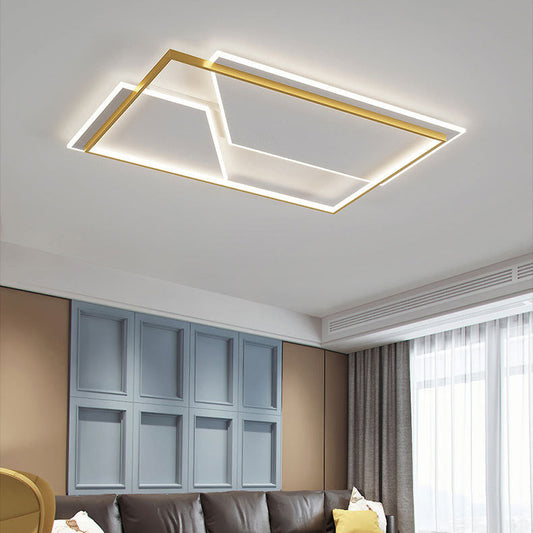 Modern Minimalist Round Square Rectangular Iron Acrylic LED Flush Mount Ceiling Light For Living Room