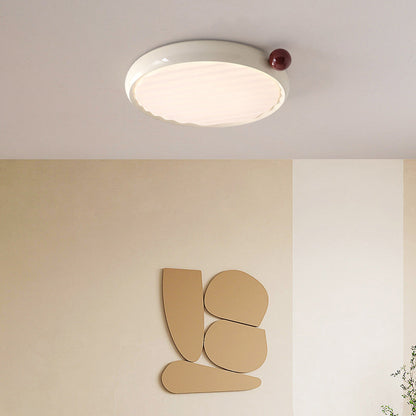 Modern Minimalist Oval Spherical Childlike Iron Acrylic LED Flush Mount Ceiling Light For Bedroom