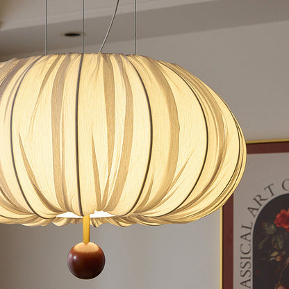 Traditional Chinese Spherical Hardware Fabric 4-Light Pendant Light For Bedroom