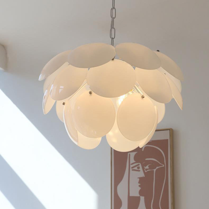 Modern Art Deco Flower Spherical Iron Glass 4/6 Light Pendant Light For Bedroom