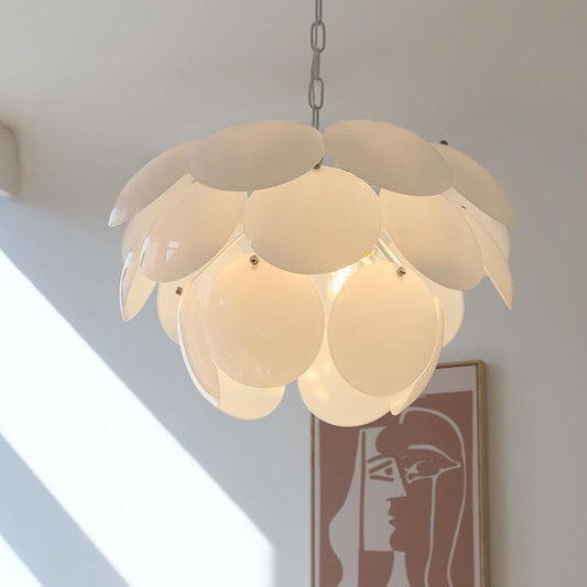 Modern Art Deco Flower Spherical Iron Glass 4/6 Light Pendant Light For Bedroom