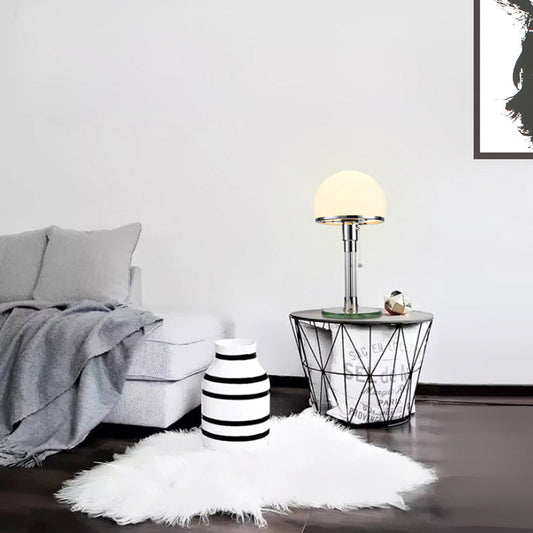 Contemporary Industrial Hemisphere Iron Glass 1-Light Table Lamp For Bedroom