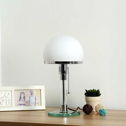 Contemporary Industrial Hemisphere Iron Glass 1-Light Table Lamp For Bedroom