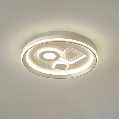 Modern Minimalist Iron Acrylic Round LED Flush Mount Ceiling Light For Bedroom And Living Room